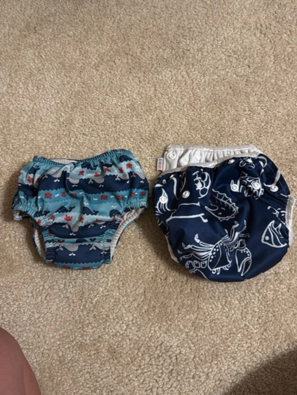 Navy and Teal Kids Swim Diaper Covers - Reusable